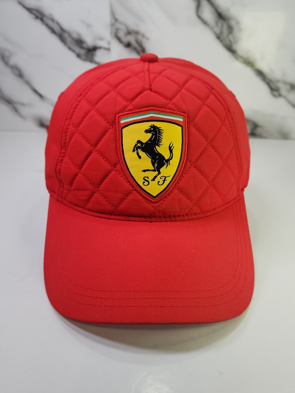 Ferrari Red Quilted Baseball Cap - Men’s Accessory Adjutable - Picture 2 of 7